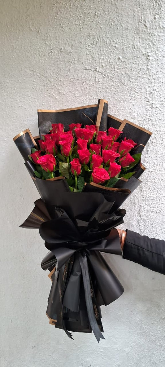 40 Red roses hand bouquet by BloomsOnly, Pune's number 1 flower delivery website