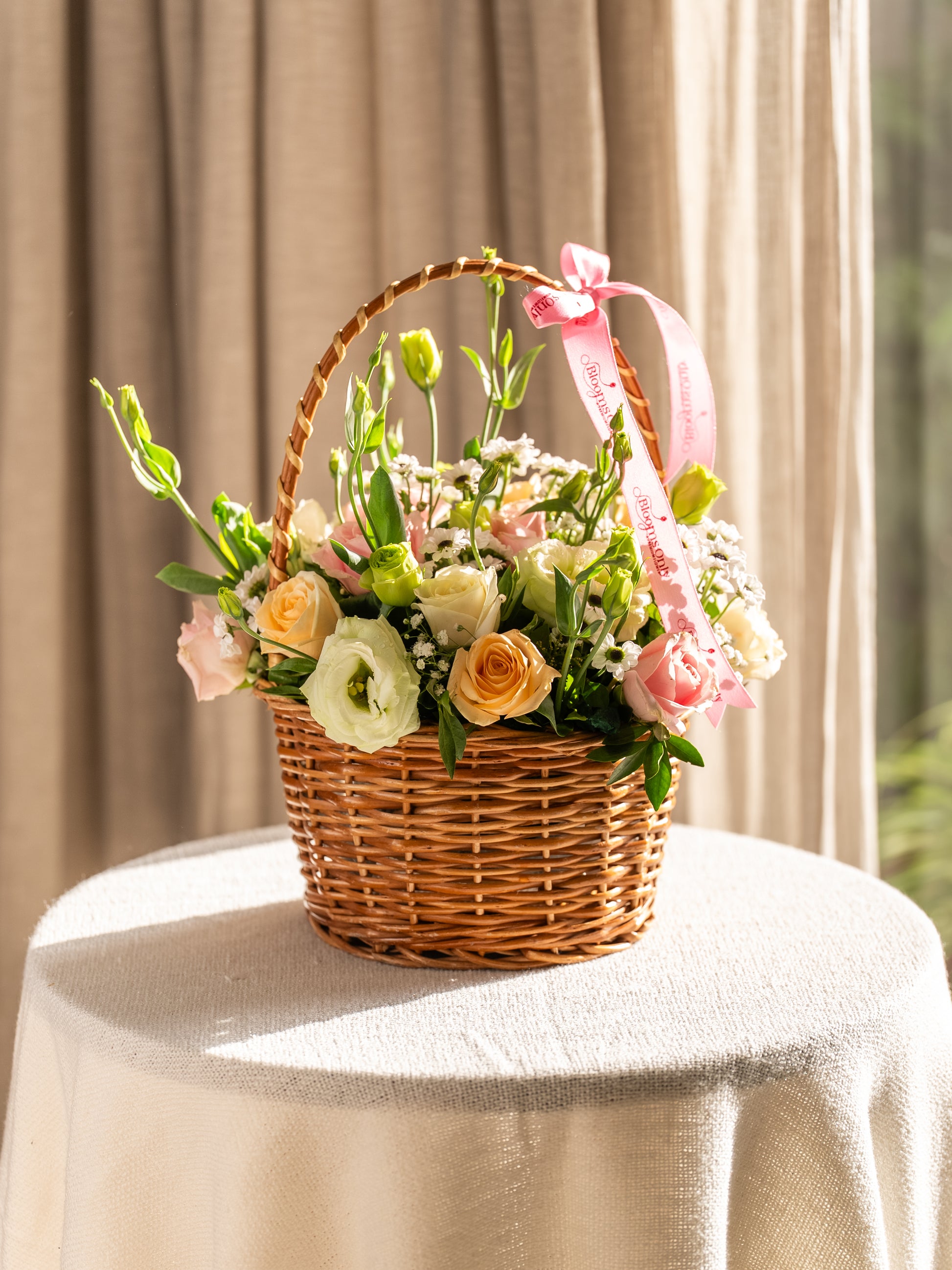 Floral Charm Basket Bouquet by BloomsOnly - Pune's #1 Flower delivery website