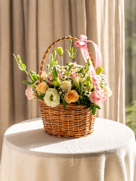 Floral Charm Basket Bouquet by BloomsOnly - Pune's #1 Flower delivery website