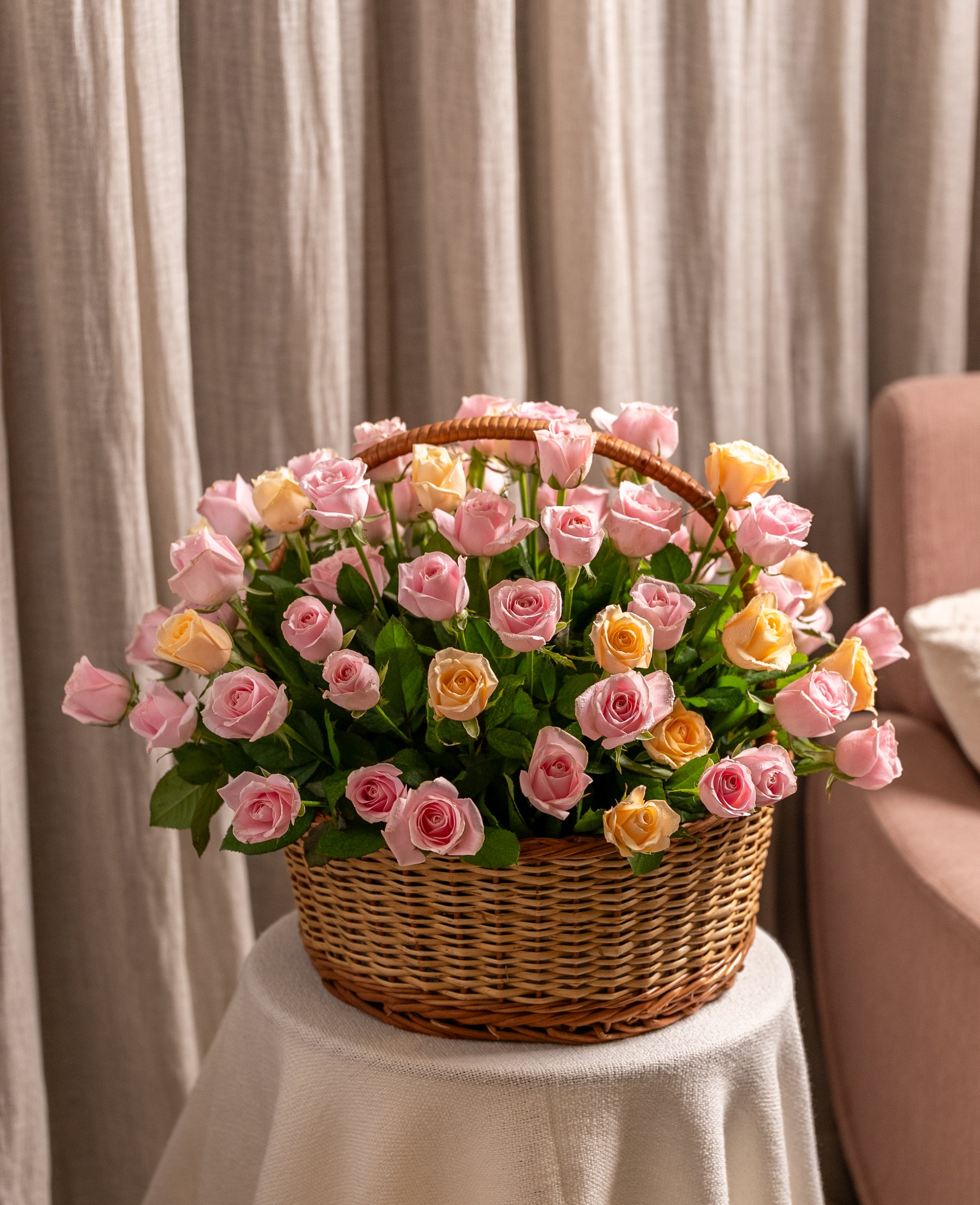 Century of Love Basket Bouquet by BloomsOnly - Pune's #1 Flower delivery website