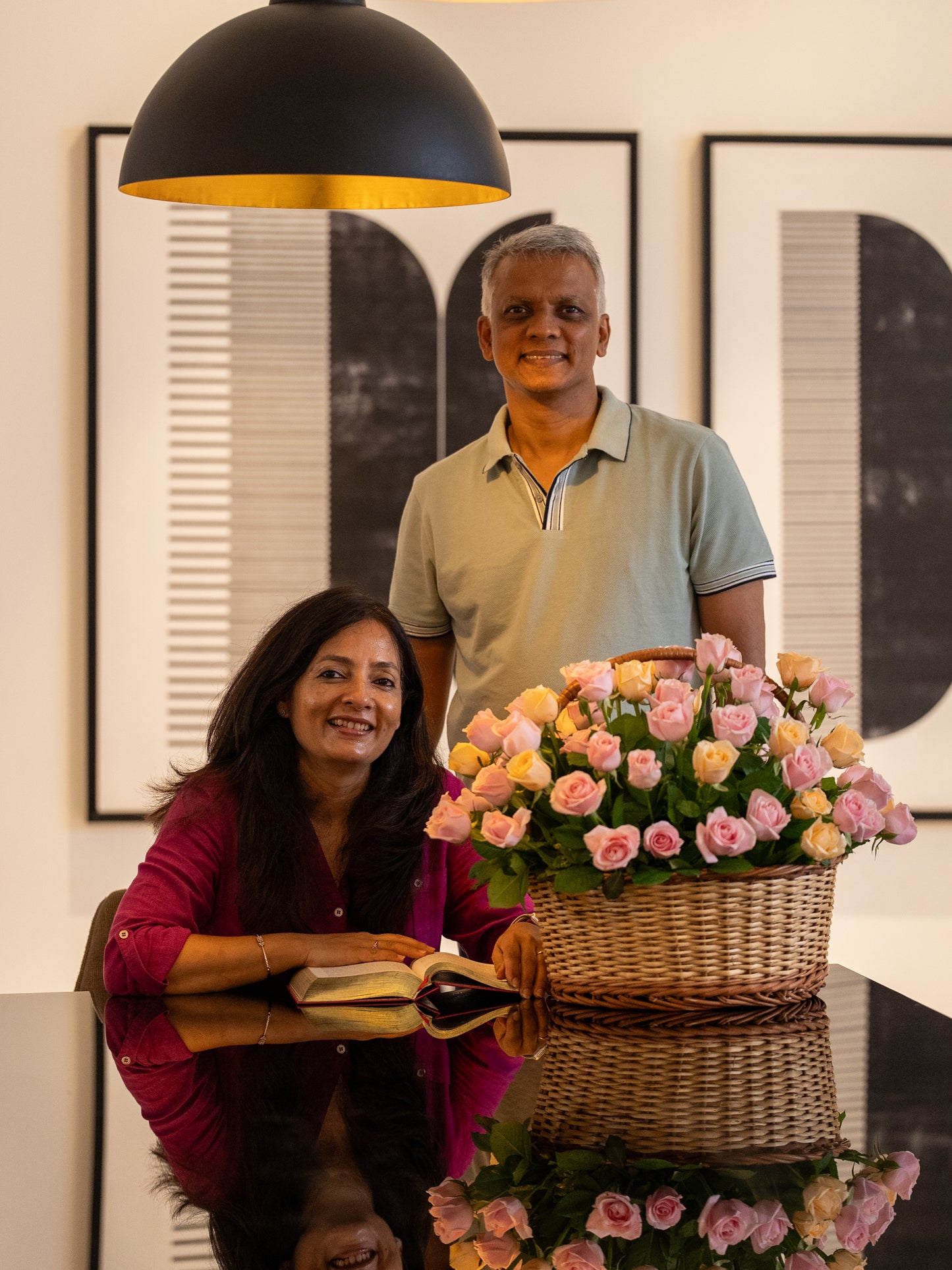 Century of Love Basket Bouquet by BloomsOnly - Pune's #1 Flower delivery website
