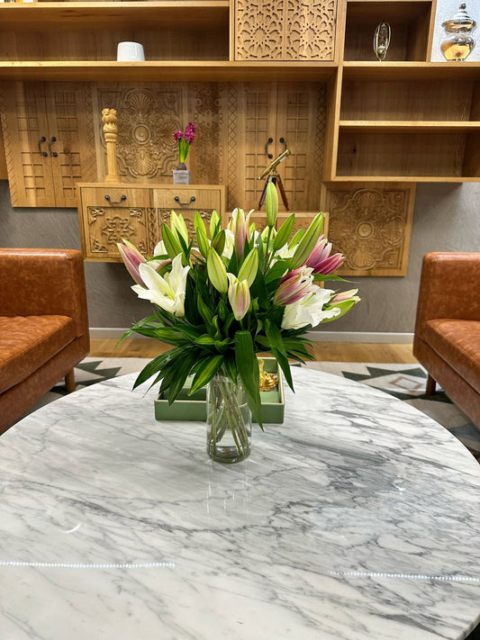 10 Lily Vase Arrangement by BloomsOnly, Pune's number 1 flower delivery website
