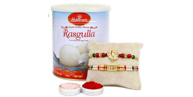 Rakhi With Rasgulla Combo