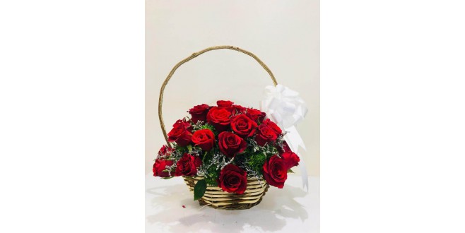 Love in a Basket - 30 Red Roses