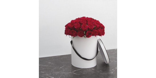 Soulmate - 80 Premium Red Roses White Box Bouquet