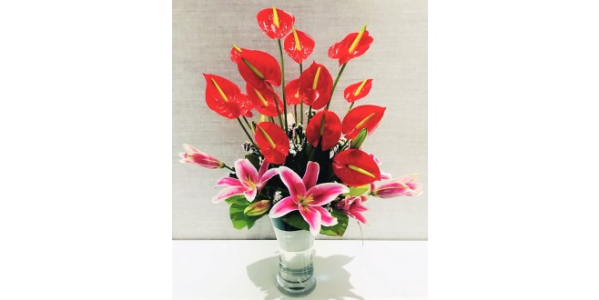 Oriental Lily Arrangement with Vase
