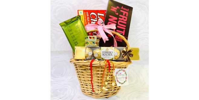 Chocolate Basket with Rakhi