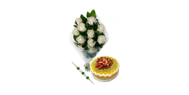 Enigmatic White Roses for Rakhi