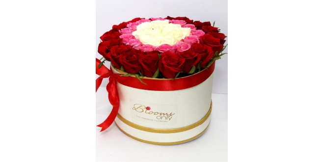 It is About You - White, Pink and Red Roses Premium Bouquet