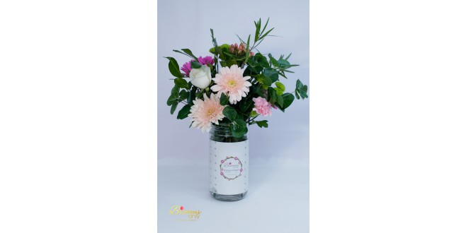 Mixed Flower Vase Bouquet with White Rose