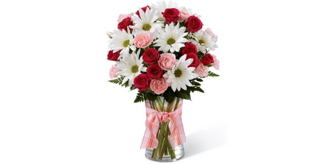 Pink Blooms - Mixed Flower Vase Bouquet