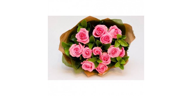 Handmade 25 Pink Roses Bouquet