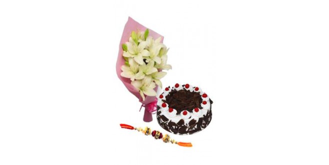 Rakhi with Black Forest Cake