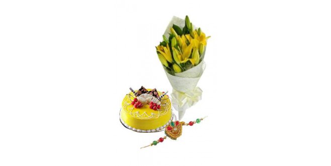 Rakhi with Floral Delight