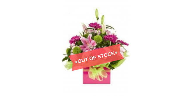 Boxed Pink Flower Arrangement