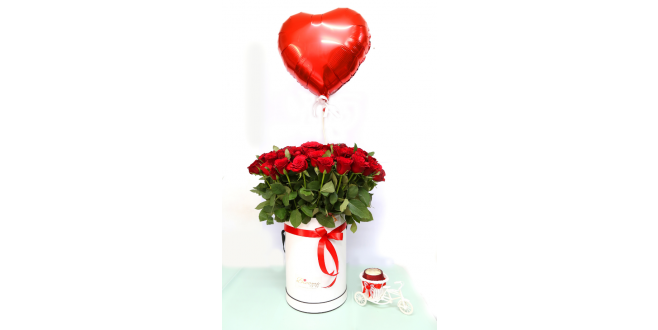 Unchanged - 70 Red Roses White Box Bouquet