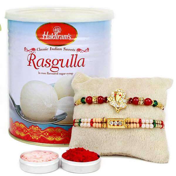 Rakhi With Rasgulla Combo