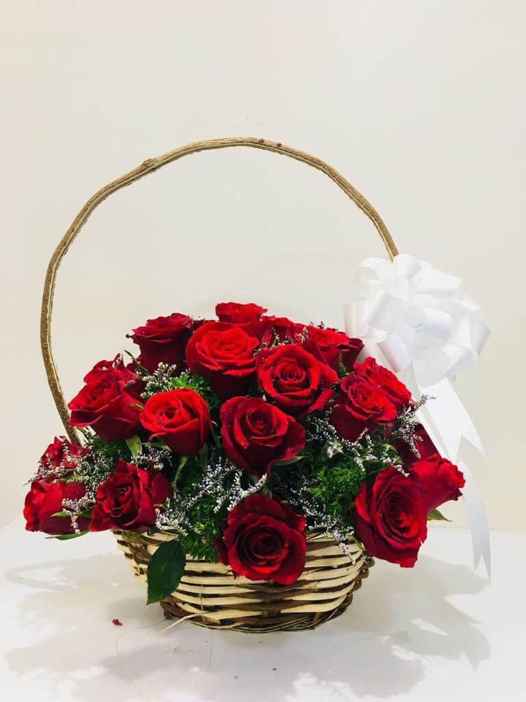 Love in a Basket - 30 Red Roses