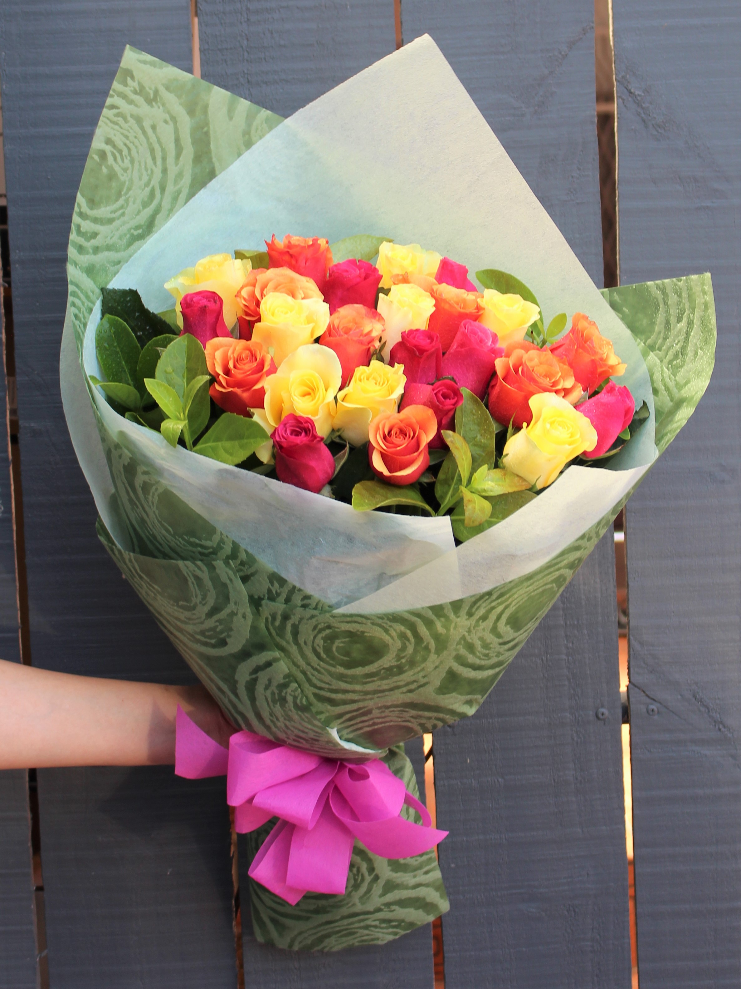 Mix N Match - 30 Premium Multicolor Roses Hand Bouquet