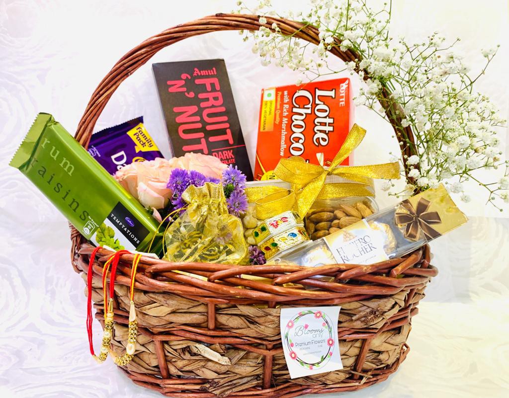 SFU E Com Peacock Rakhi with Chocolates  Rakhi Chocolate Gift for Brother   Premium Rakhi Chocolate Basket Hamper  Roli Chawal Chandan Misri   415  Amazonin Grocery  Gourmet Foods