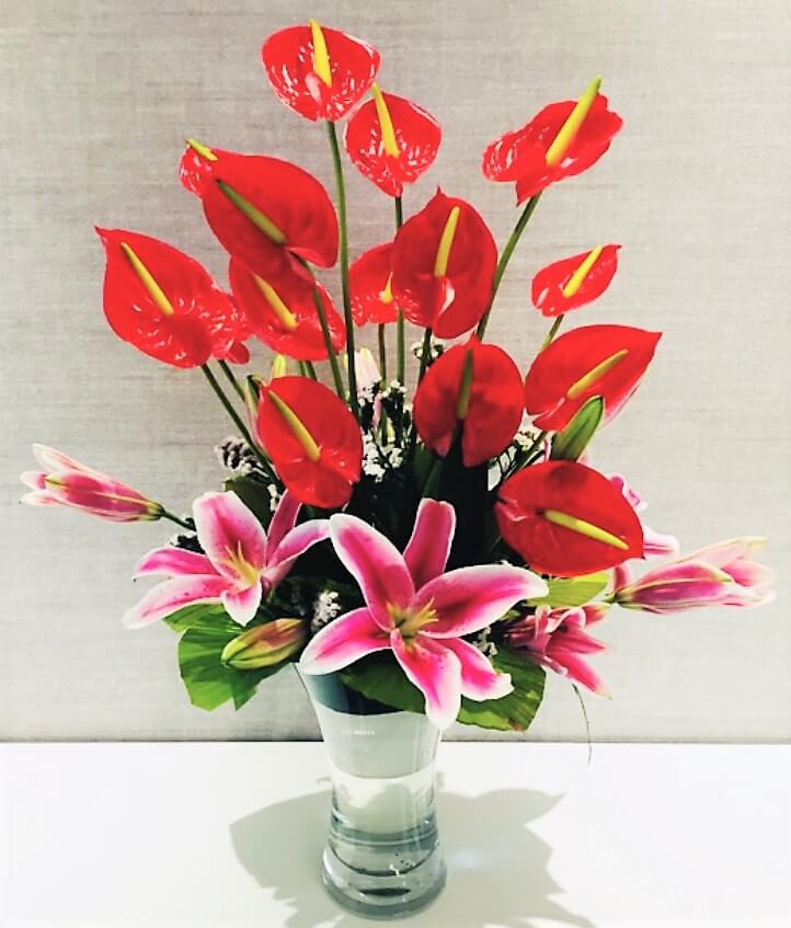 Oriental Lily Arrangement with Vase