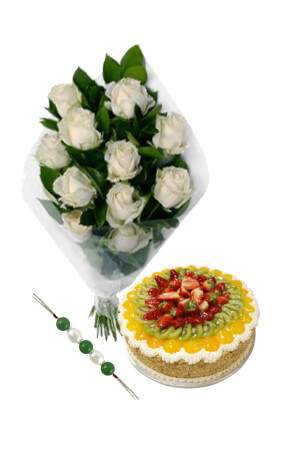 Enigmatic White Roses for Rakhi