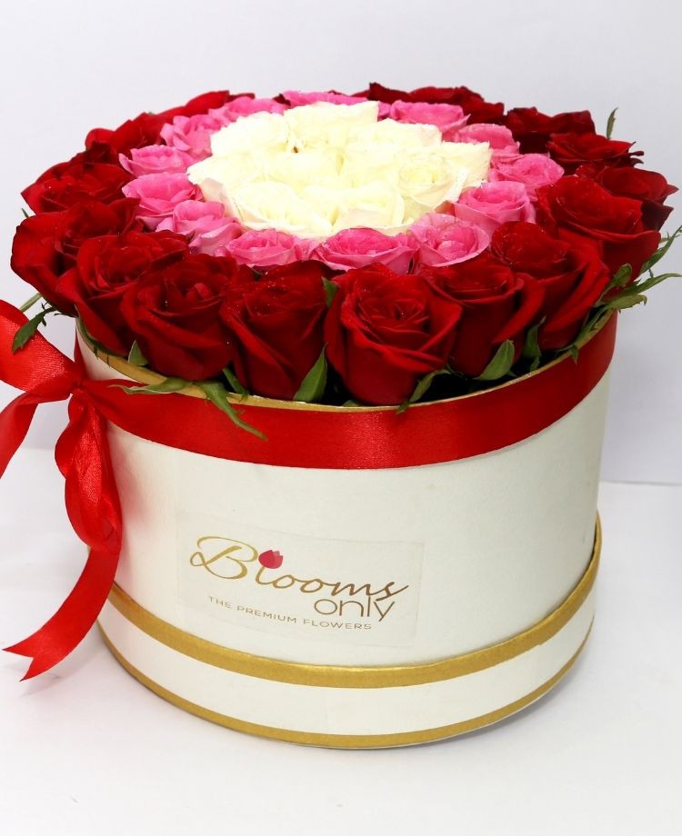 It is About You - White, Pink and Red Roses Premium Bouquet