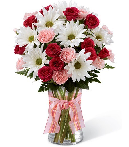 Pink Blooms - Mixed Flower Vase Bouquet