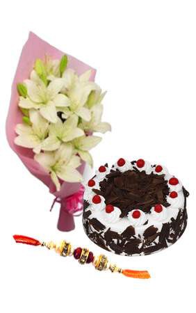 Rakhi with Black Forest Cake