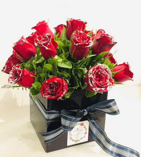20 Red Rose Bouquet with Black Box