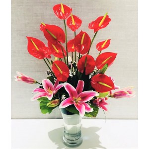 Oriental Lily Arrangement with Vase