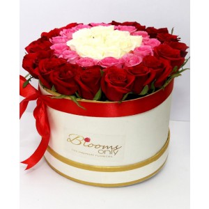 It is About You - White, Pink and Red Roses Premium Bouquet