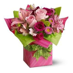 Pink Roses Flowers Box