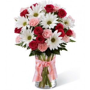 Pink Blooms - Mixed Flower Vase Bouquet