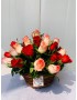 Eternal Loyalty - Bi Colour Roses Basket Bouquet