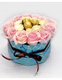 Pinky Love - Pink and Yellow Roses Premium Box Bouquet