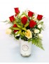 Roses Vase Bouquet - Combo colour