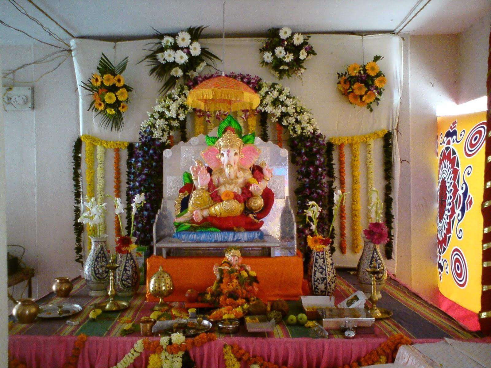 Fresh Flower Decoration for Ganpati | Flowers for Ganpati Decoration