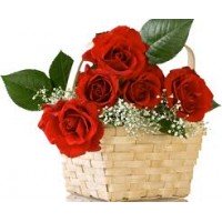 Red Roses Basket flower arrangement