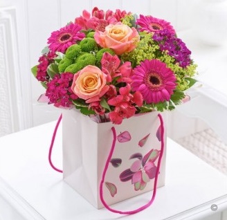 Flowers bag arrangement