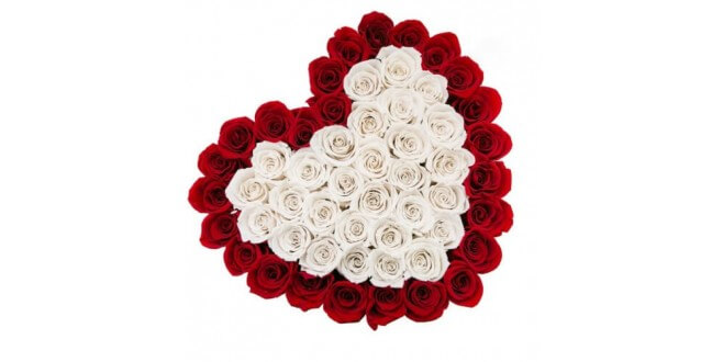 Red and White heart shape box