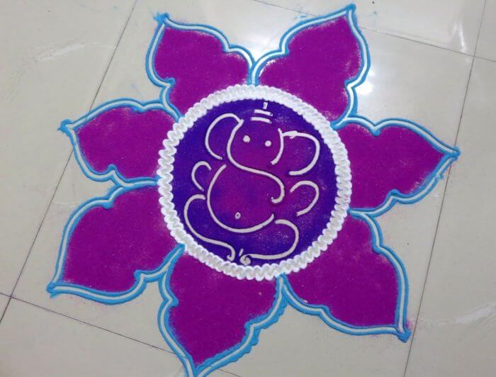 Lord Ganesh rangoli